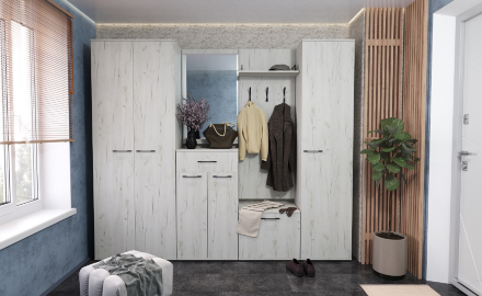 Шкаф 3-х дверный Италия, Крафт Белый 