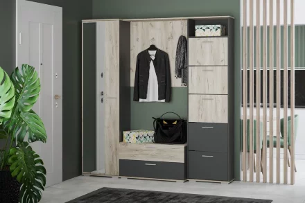 Прихожая модульная Санти 2, крафт серый 
