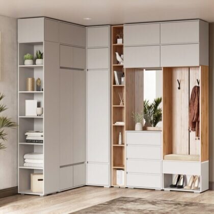 Шкаф угловой Прага, Белый 