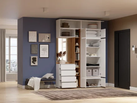 Шкаф навесной малый Прага, Белый 