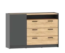 Тумба Оттавия НМ 011.59, Антрацит/Дуб Крафт Золотой