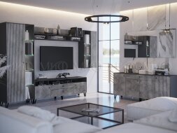 Тумба ТВ Оливия, мрамор глянец