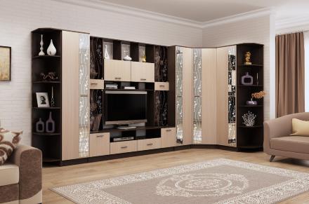 Шкаф угловой Сабина, Венге-Белфорт 