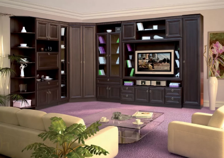 Модульная гостиная Инна, Денвер темный (Комплектация 3) 