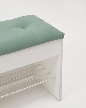 Тумба для обуви Лина, белый / синий 