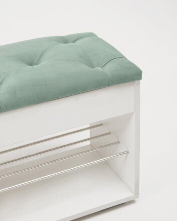 Тумба для обуви Лина, белый / синий 